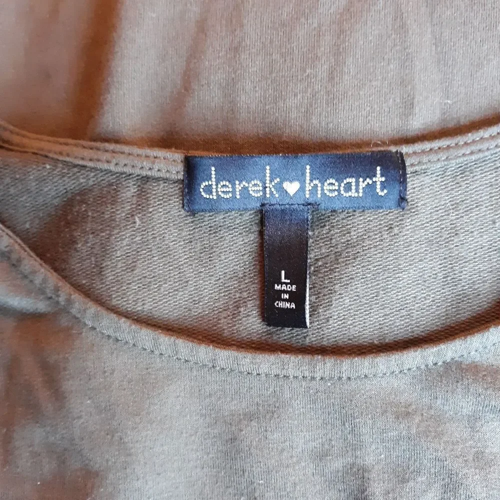 Derek Heart olive green open shoulder sweater